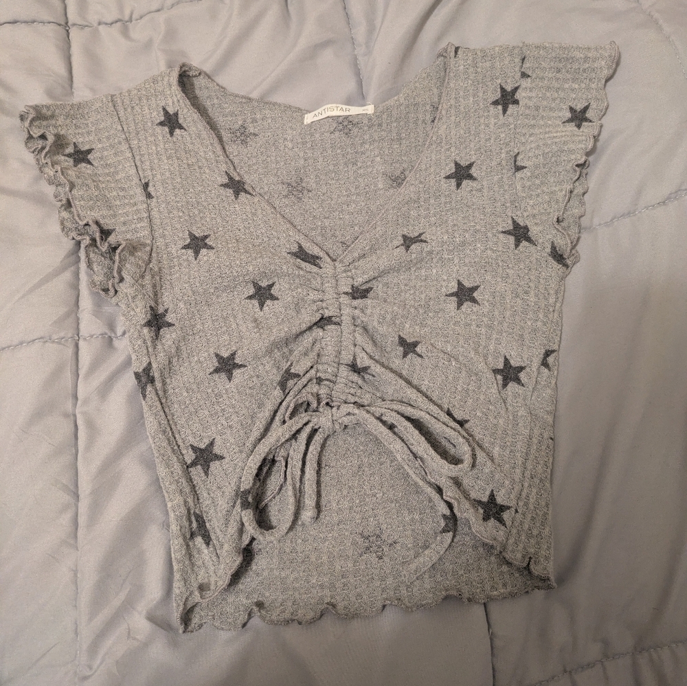 Antistar Gray Textured Top